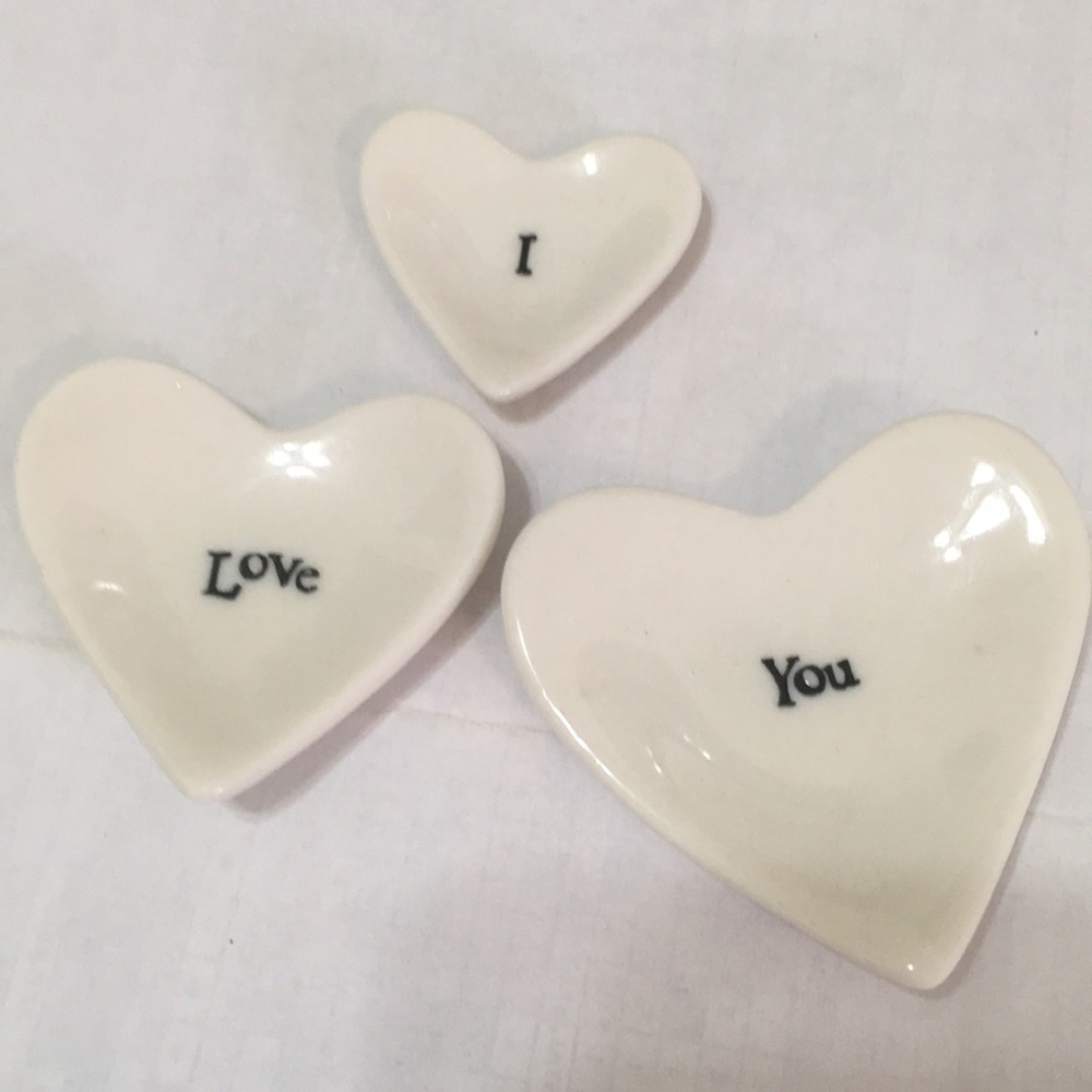 I Love You nesting heart dishes for vanity gift it